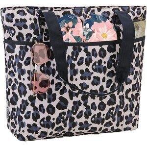 Women's Leopard Large Lightweight Zipper Travel Totes Separation Bags